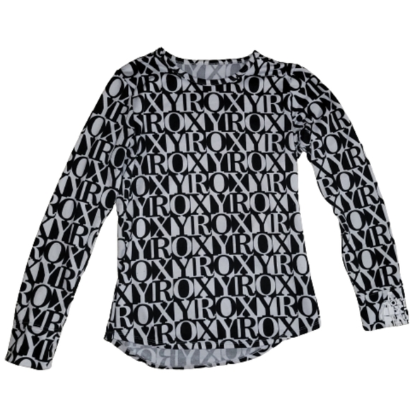Roxy Wmns Base Layer Ski/Snowboard Top Long Sleeve Black & White Size Large - Picture 2 of 6